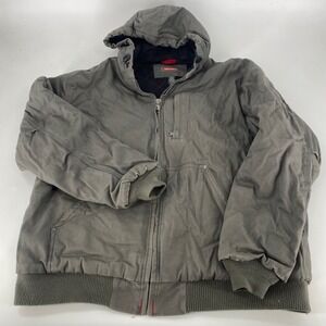 Craftsman Mens Heavy Duty Cotton Duck Hooded Work Jacket XL Gray